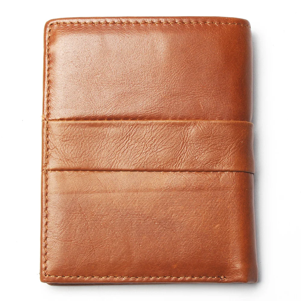 Мужской модный кошелек средней строчки из натуральной кожи мужской тонкий с