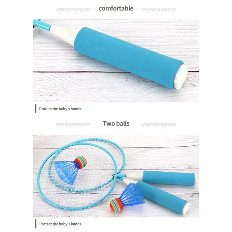 

1Pair Kids Children Badminton Racket + 2Pcs Badmintons Set Outdoor Fitness Toy G99D