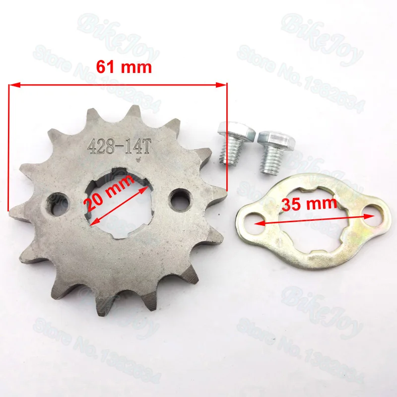 Зубчатая Звездочка 428 14 T 20 мм ID передняя двигателя для CRF XR 50 KLX SDG Dirt Pit Bike ATV Quad