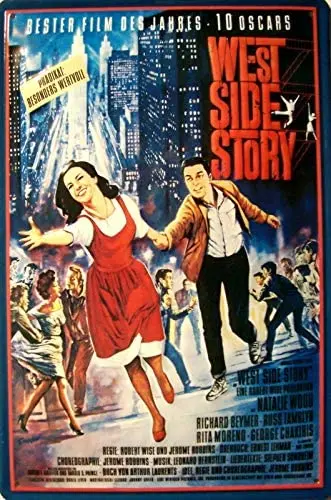 

West Side Story Plaque Sign Metal Tin 8" X 12" Inch Wall Art Signs