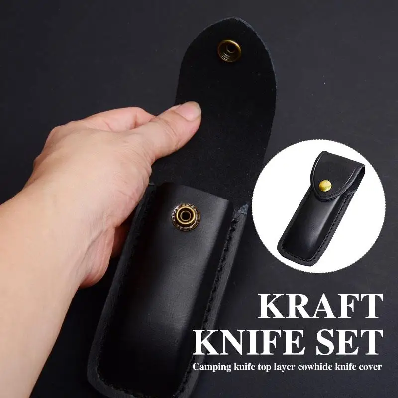 Чехол для охотничьего ножа из черной кожи|Уличные инструменты| |
