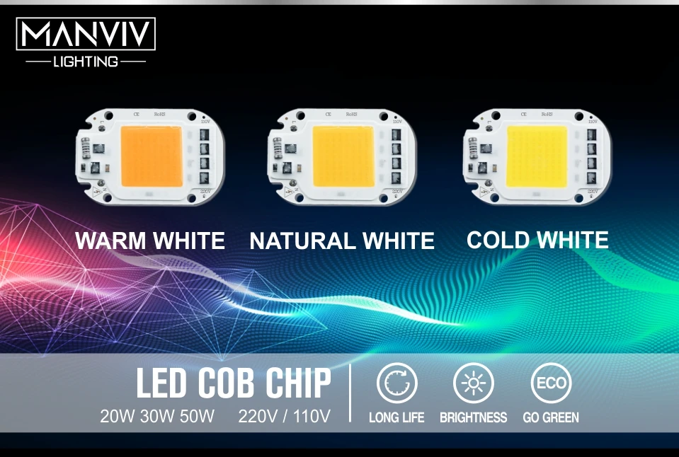 10 шт. светодиодный светильник-чип COB Smart IC 3 Вт 5 Вт 7 Вт 9 Вт 12 Вт 15 Вт 18 Вт 20 Вт 30 Вт 50 Вт 220 в 230 В светодиодный светильник IP65 светодиодный DIY для наводнения светильник