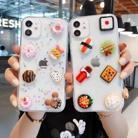 tfshining cute 3d cartoon epoxy phone case for iphone 12 11 x xs max xr pro max coque for iphone 6 s 7 8 plus se 2020 clear case