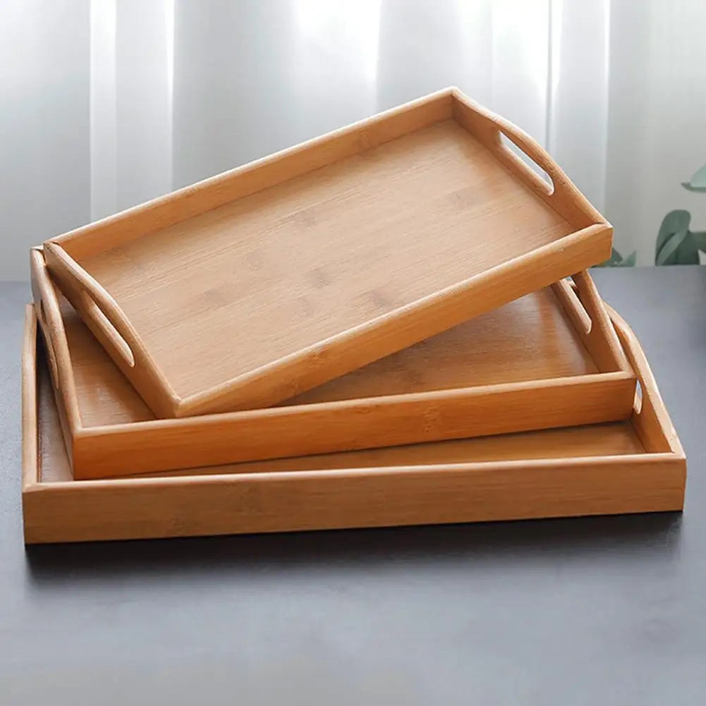 Бамбуковый сервировочный поднос для отеля Прямоугольный Обеденный тарелка