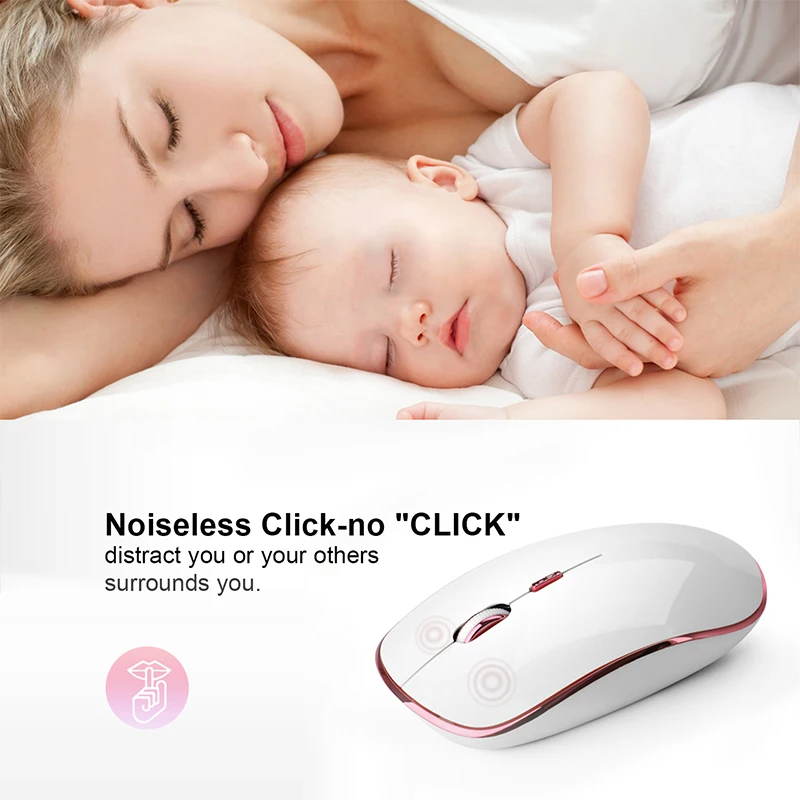 Беспроводная Бесшумная мышь FITONES 2 4 ГГц для ноутбука портативная мини бесшумная