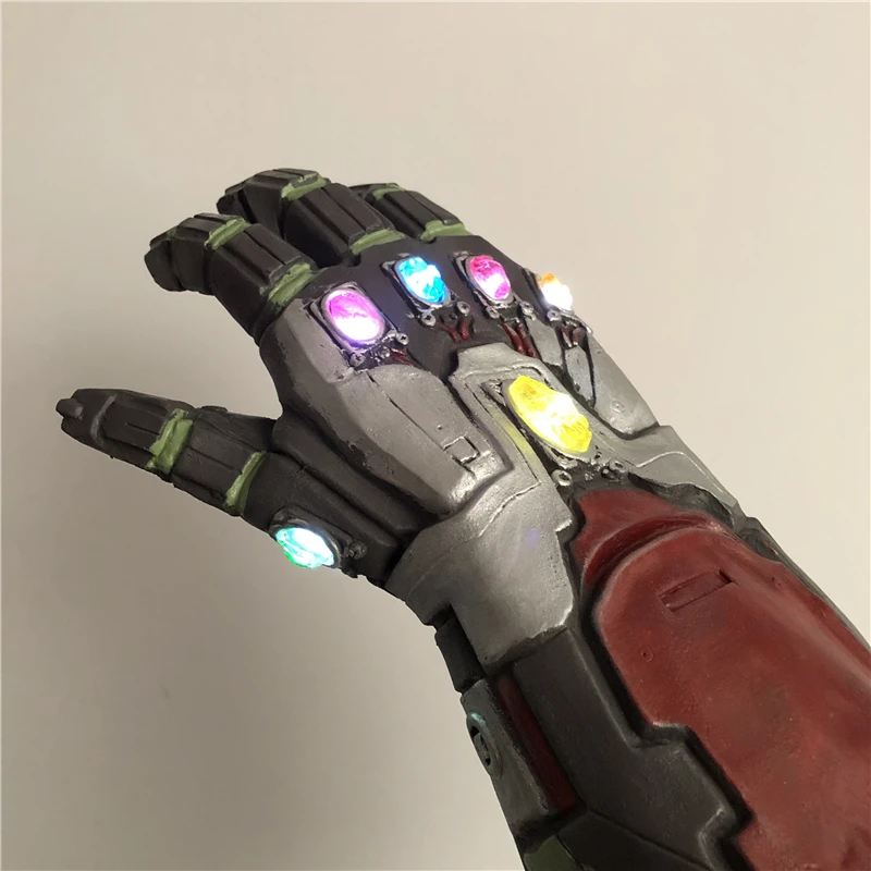 1: 1 светодиодный светильник Thanos Gauntlet Военные перчатки косплей Хэллоуин костюм реквизит Endgame 4 Quantum
