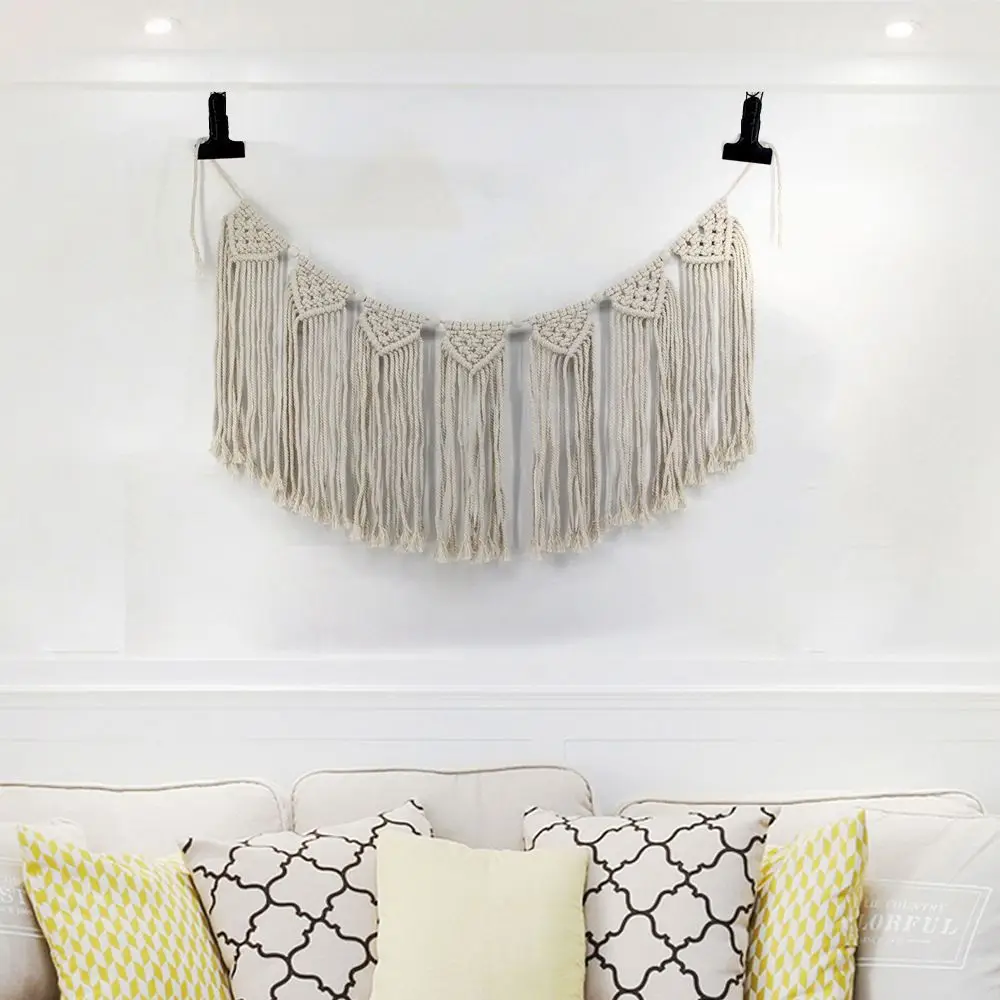 Горячая Распродажа Макраме Тканые настенные занавески гирлянда из бахромы