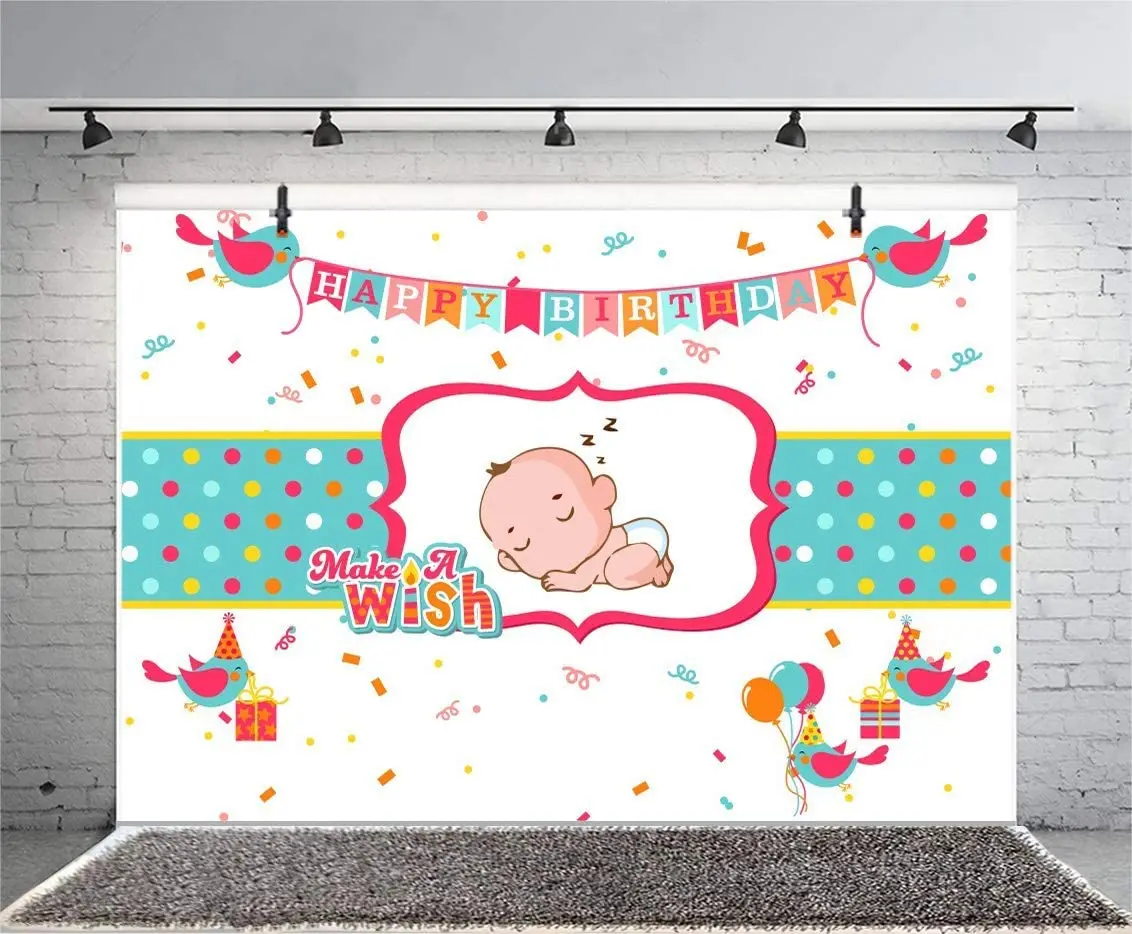 

Фон для фотосъемки с днем рождения милые спящие Детские птицы фотореквизит для фотостудии