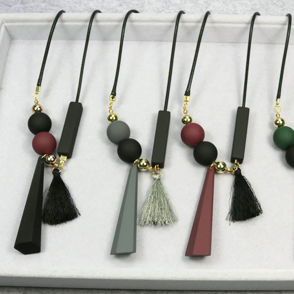 Новое винтажное кожаное ожерелье с кисточками в стиле бохо цепочка для свитера