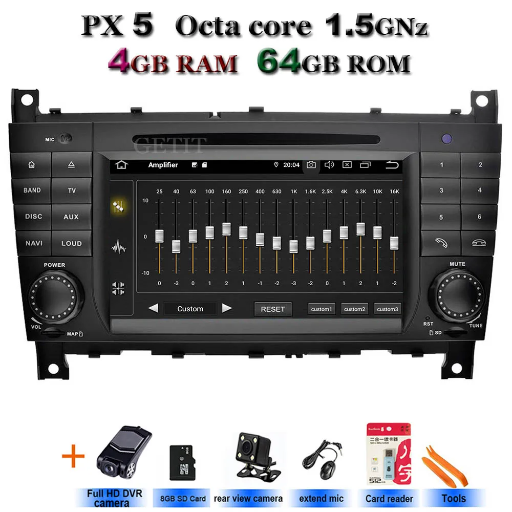 PX5-Cams 5USB DSP ips Android 9,0 2 Дин Радио DVD плеер для Mercedes Benz/W203 W209 W219 W169 A160 C180 C200 C230 C240 CLK200 CLK22 - Цвет: PX5-Cams