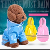 puppy reflective strip pet rain coat outdoor s xl hoody waterproof jackets breathable pu raincoat for dogs cats apparel clothes