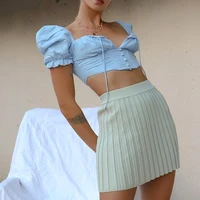 y2k kawaii mini skirt women 2021 e girl y2k clothes summer high waisted stretch knit sexy a line sweet candy pink tennis skirt