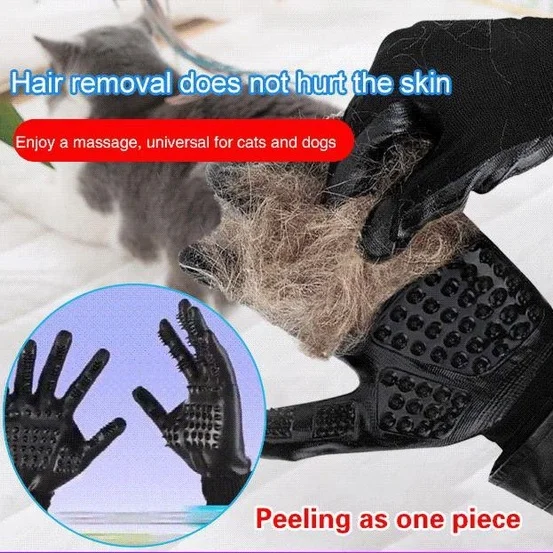 

Pet Hair Grooming Glove Cats Soft Rubber Pet Hair Remover Dog Horse Cat Shedding Bathing Massage Brush Clean Comb Animals