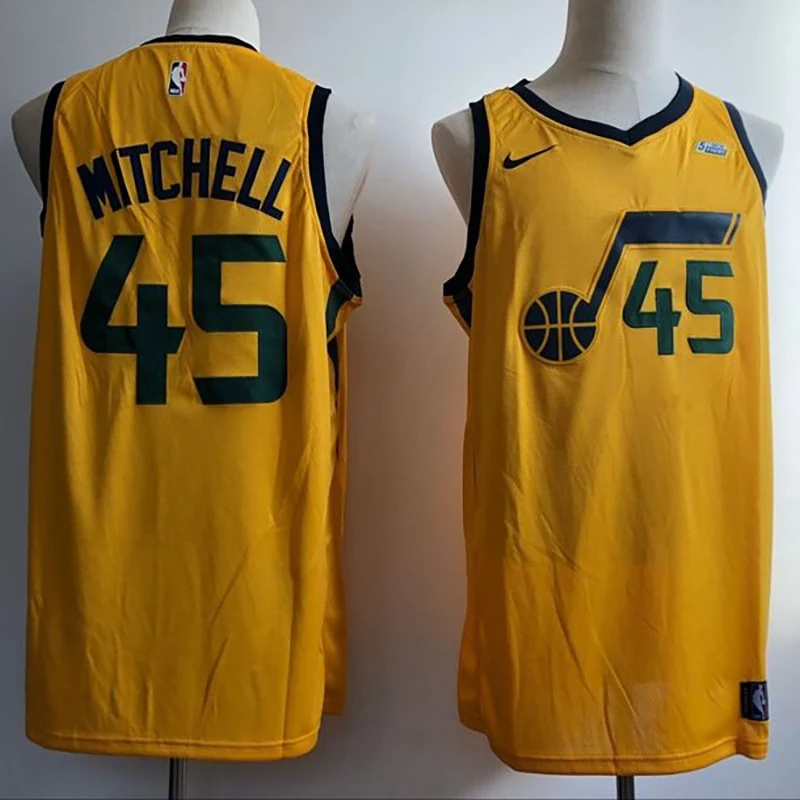 

12 John Stockton Men's Basketball Jersey 27 Gobert #45 Donovan Mitchell Men Jerseys Size S-XXL