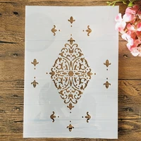 a4 29cm diamond geometry diy layering stencils wall painting scrapbook embossing hollow embellishment printing lace ruler