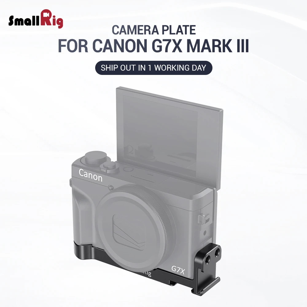 SmallRig G7X Mark III Монтажная пластина с двумя холодными башмаками для Canon G7X Mark III Vlogging Rig может прикрепить с микрофоном 2433