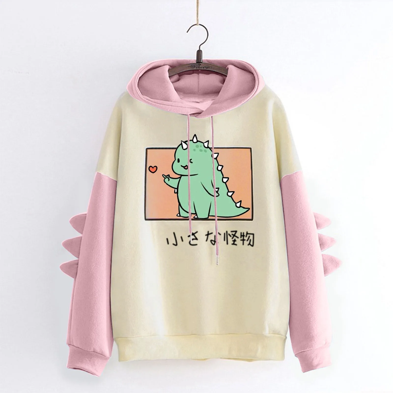 Autumn Hoodie Women Sweatshirt Cartoon Dinosaur Print Long Sleeve Oversized Hoodies Tops Streetwear Women Oversized Hoodies
