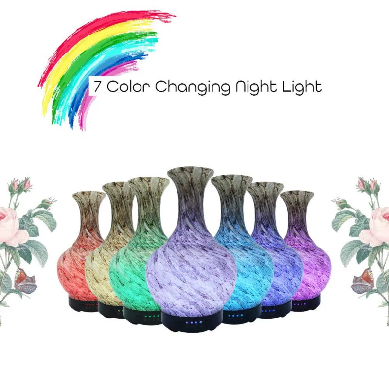 Аромадиффузор для эфирных масел стеклянная ваза ручной работы ультразвуковой