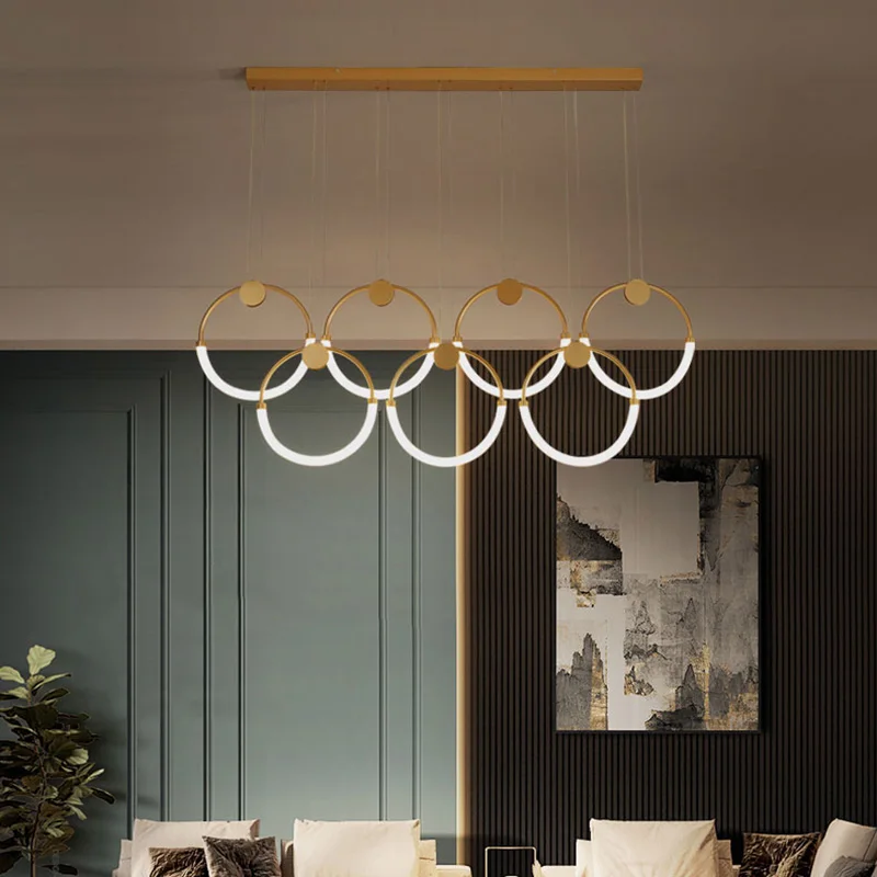 

LED Golden Lustre Lamp Indoor Pendant Light Home Decoration Fixture Modern Living Dining Room Bedroom Foyer Lighting Luminaire