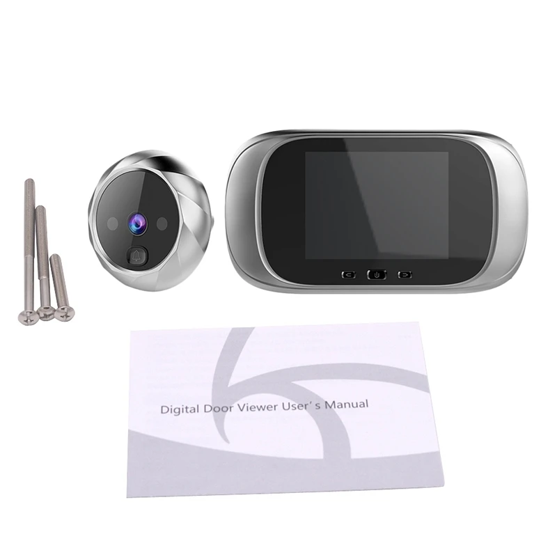 2.8 Inch Lcd Color Screen Digital Doorbell Electronic Peephole Night-Vision Motion Sensor Door Camera Viewer Silver | Электроника