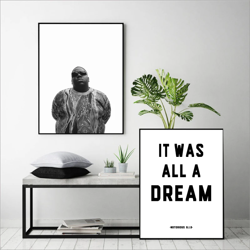 Большая Картина на холсте с текстом рэп песни Biggie Smalls настенные картины Декор для