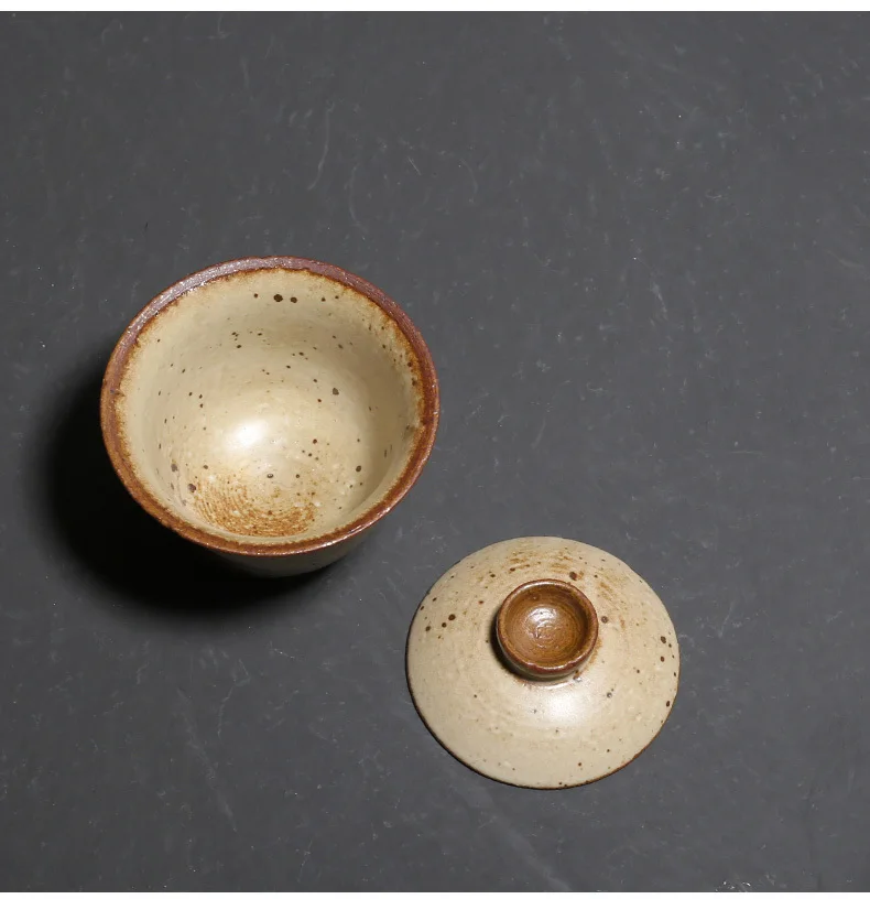 PINNY Ретро грубая гончарная печь Gaiwan в японском стиле кунг-фу чайная чаша Керамика ручной работы пиалы для чая Чайная церемония украшения