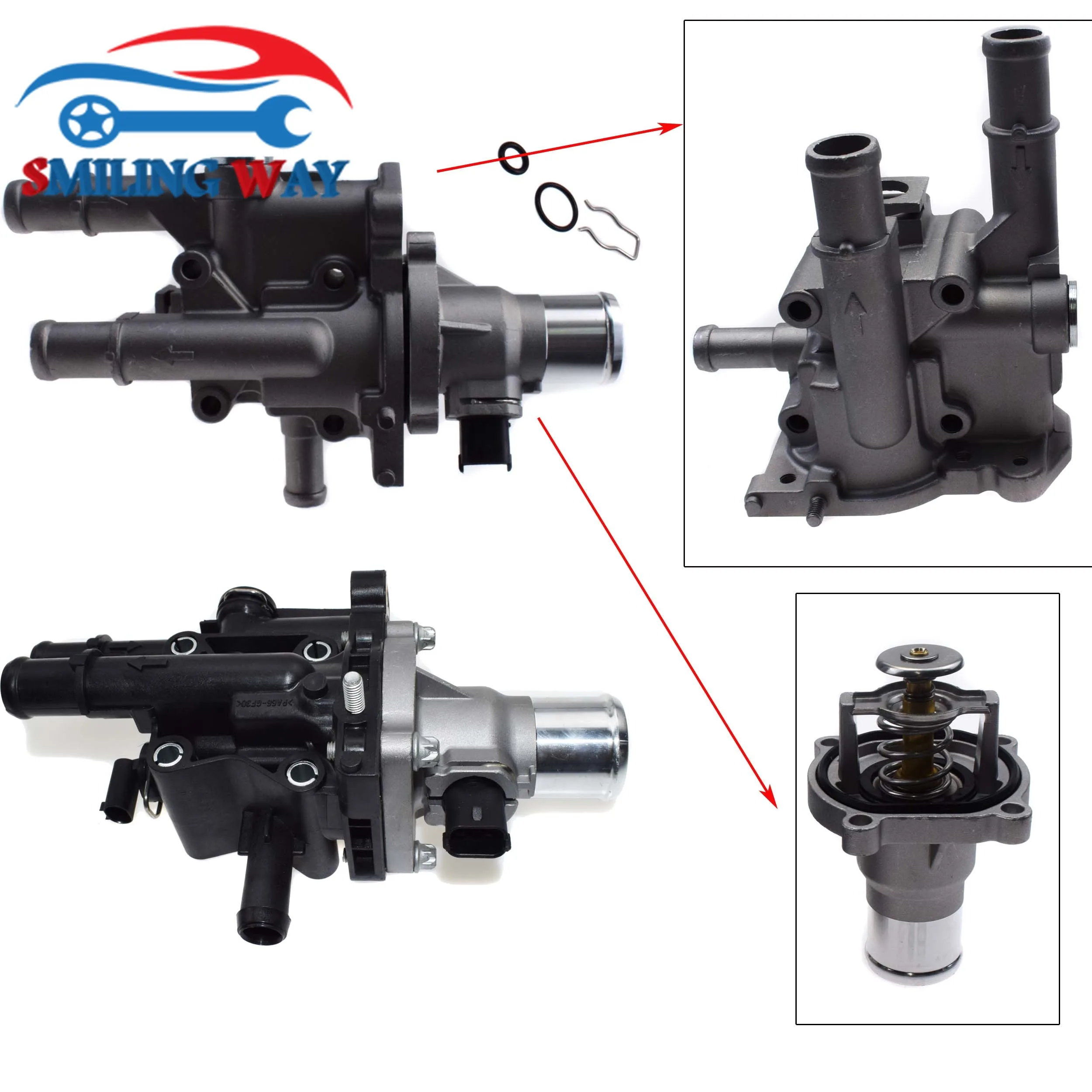 Термостат охлаждающей жидкости + Крышка корпуса для Chevrolet Opel Alfa Romeo Vauxhall Pontiac OE: