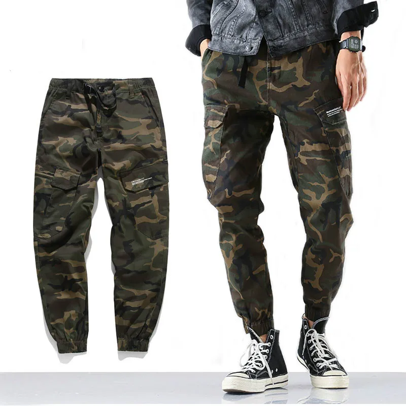 

Военные Брюки карго мужская хлопковая мульти-уличная одежда с карманом мужские спортивные брюки камуфляжные брюки Харадзюку хип-хоп эласт...