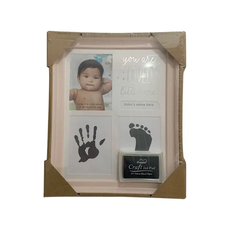 

Newborn Hand and Foot Print Ornaments 12 Months Photo Frame with Craft Ink Pad Home Decoration Baby Kids Birthday Gift