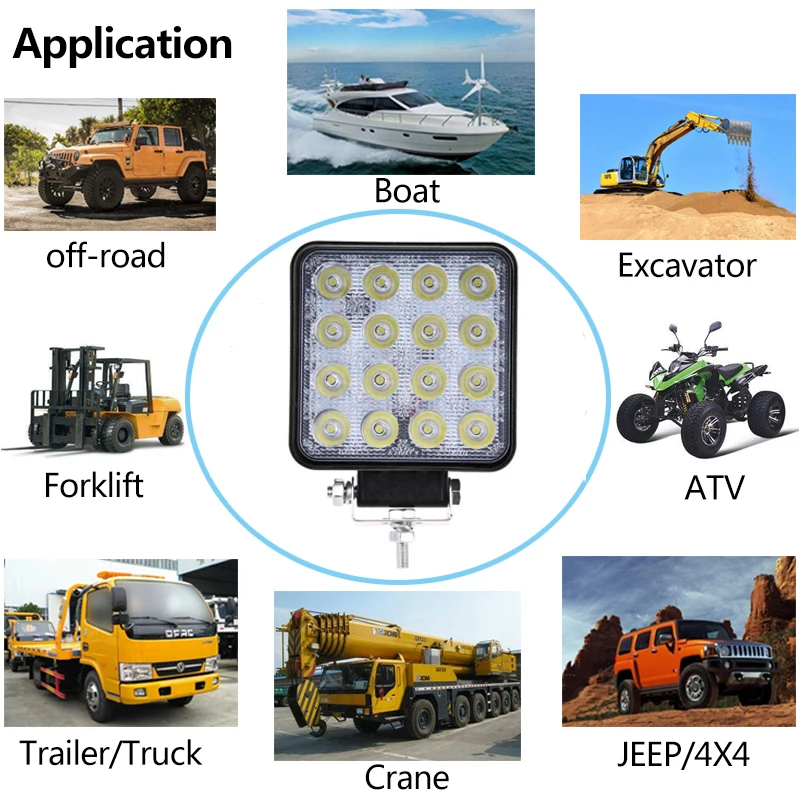 4inch 48W 27W Car LED WorkLight Spotlight Driving Roof Fog Light for Offroad Truck Tractor Boat Trailer 4x4 SUV Motorcycle | Автомобили и