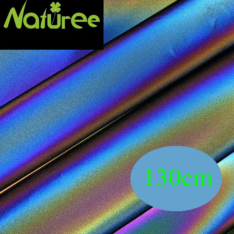 130 см * 1 ярд высокая видимость радужная Светоотражающая Волшебная Радужная ткань