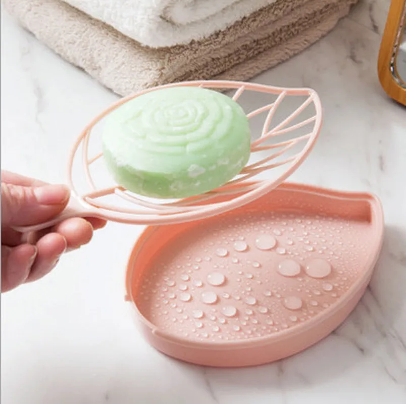 Двухслойная коробка дренаж для мыла в форме листа контейнер хранения