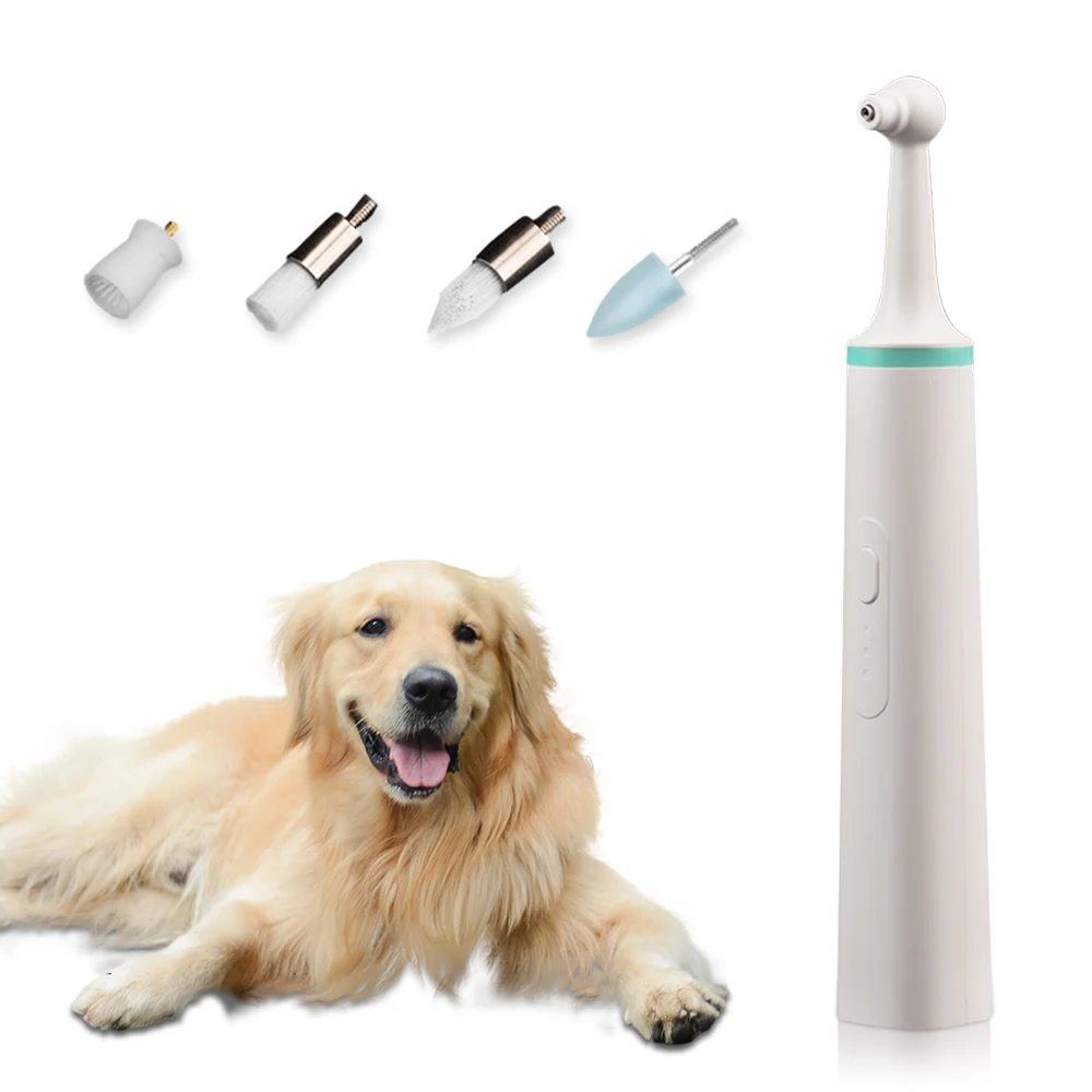 Электрическая зубная щетка для собак зубной камень очиститель с четырьмя