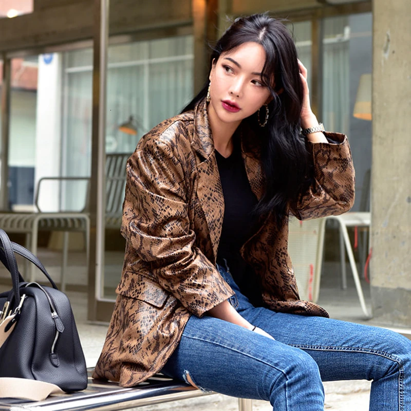 Кожаная куртка бомбер в стиле локомотив со змеиным узором из искусственной кожи