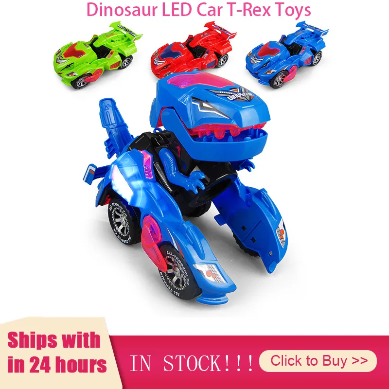 

New 2 In 1 RC Car Toy Dinosaur LED Car T-Rex Toys Remote Control Car Models Deformation RC Combat Toy Baby Boy Gift Kids Toys