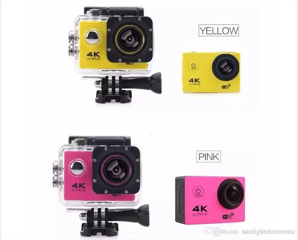 Скидка 4K Ultra Hd Экшн-камера F60 4K 30fps 1080P Sport WiFi 170D камера на шлем Подводная Водонепроницаемая Спортивная камера с рознипосылка кой