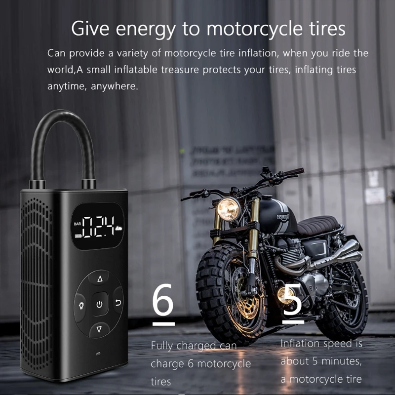 

Беспроводной воздушный матрас с перезаряжаемой батареей, портативный воздушный мини-насос, насос для автомобиля, мотоцикла, баскетбола