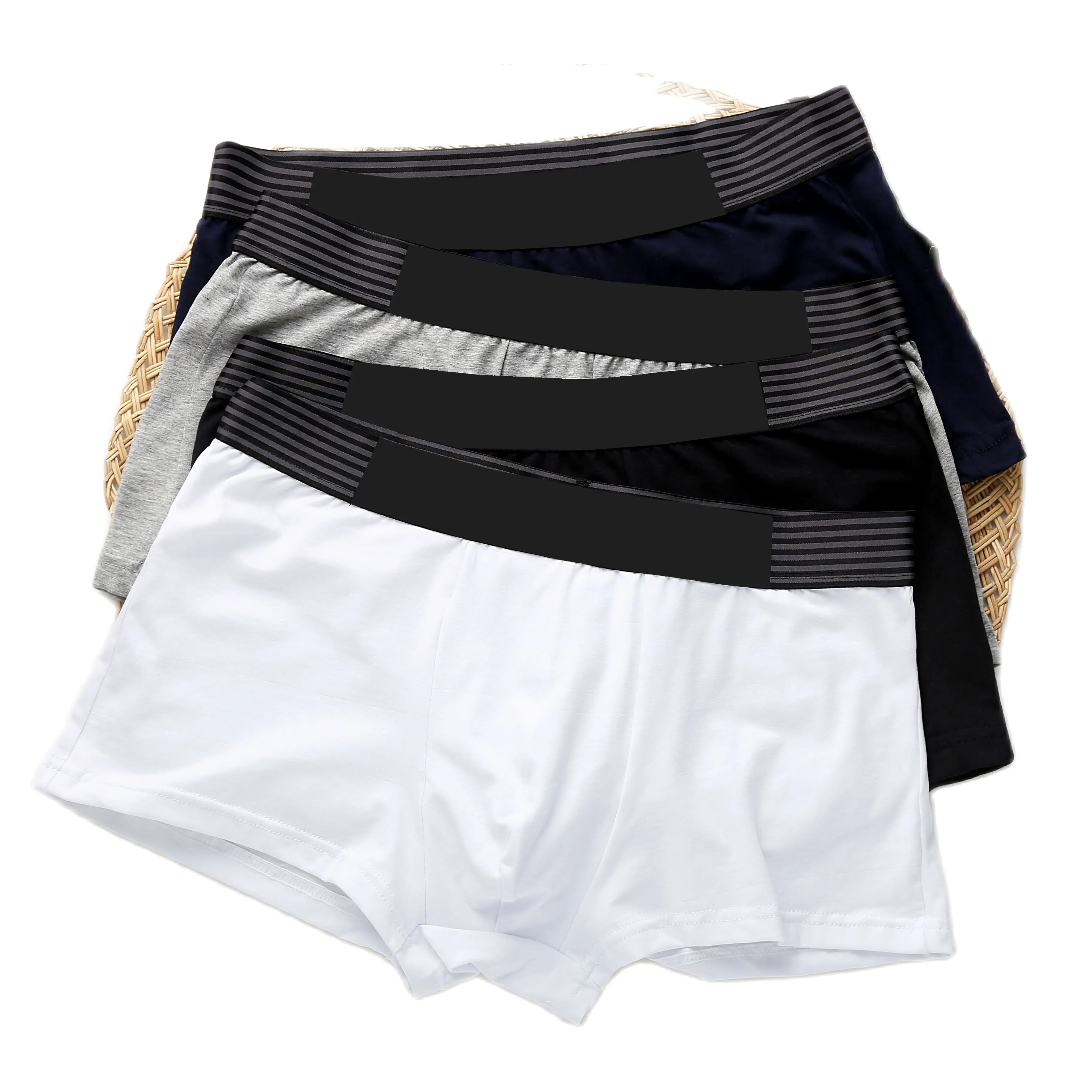 

2021C-K Pure antibacterial men's underwear breathable seamless boxer shorts youth plus size trend cotton boxer shorts 4pc