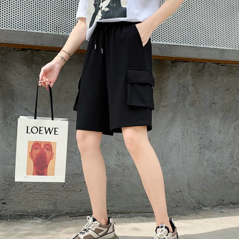 

Shorts Womens Summer Cargo Trousers Hot Appliques Letters Loose Korean Version Couple Unisex Casual All-match High Waist Chic