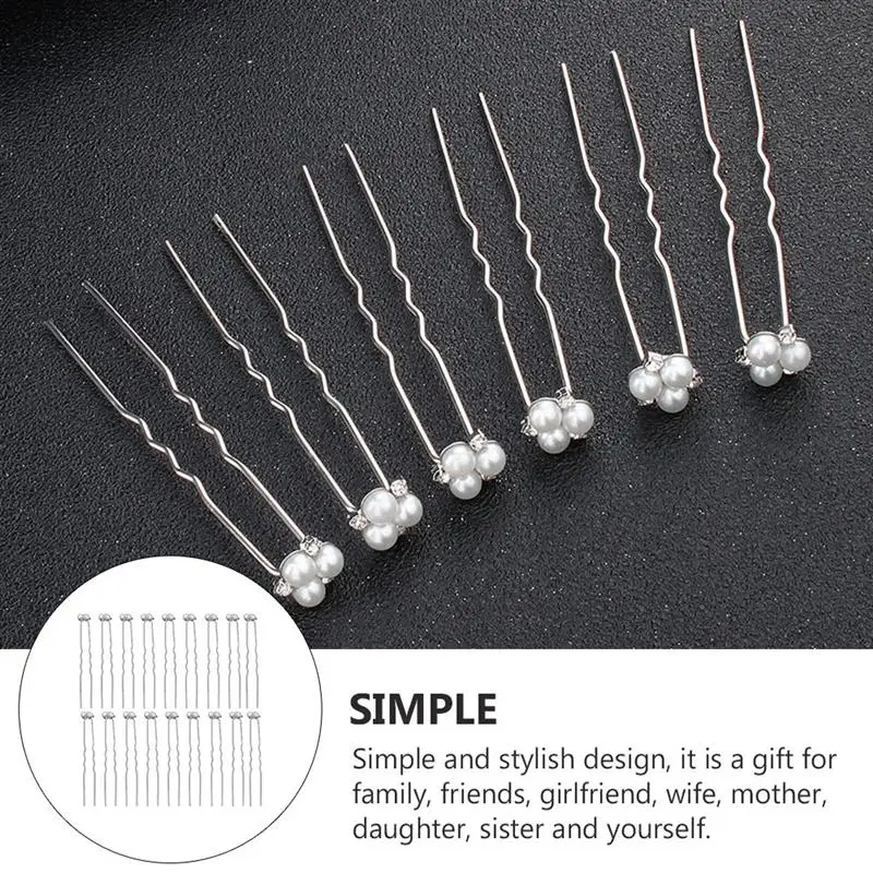 

18pcs Decorative Pearl Rhinestone Hair Pieces Hair Sticks Hair Chopsticks Hairpins