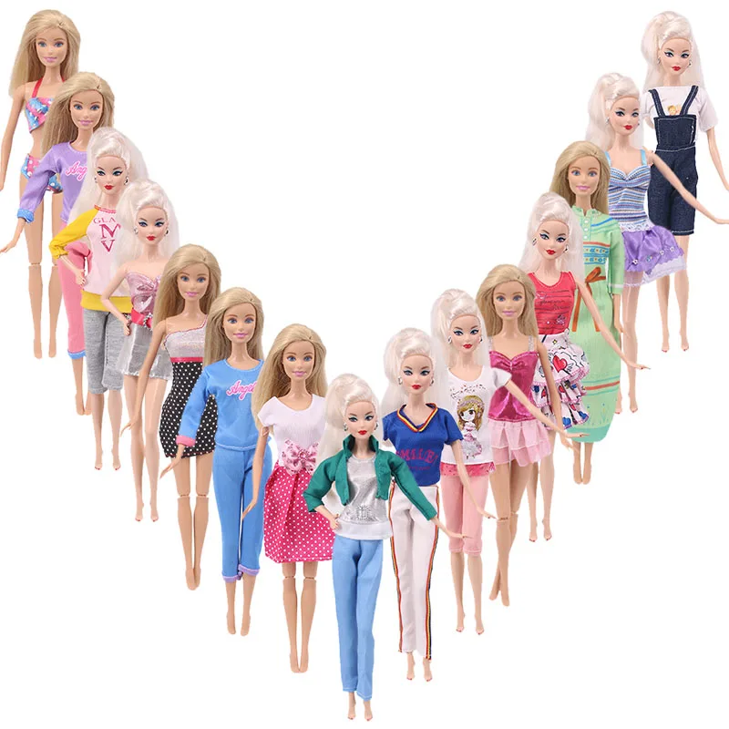 Модная Одежда для кукол Барби купальники рубашка джинсовая юбка повседневная