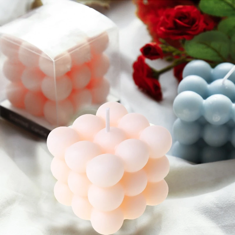 

Round Magic Cube Candle Soy Wax Essential Oil Aromatherapy Candles DIY Wedding