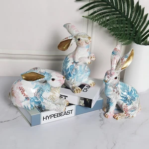 Hoom Decor Kids Room Decoration Children Room Fairy Garden Rabbit Home Figurines Resin Kawaii Room Decor Figurines For Interior