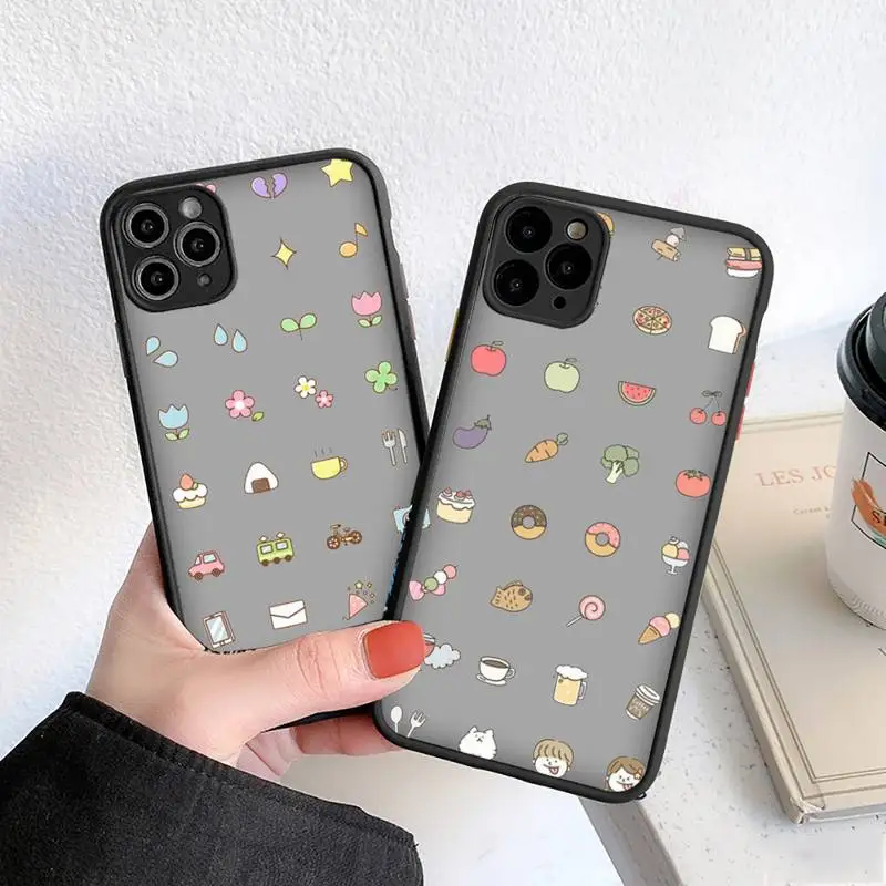 

Cute Cartoons food dog things Love Phone Case For iphone 13 12 11 8 7 plus mini x xs xr pro max matte transparent cover