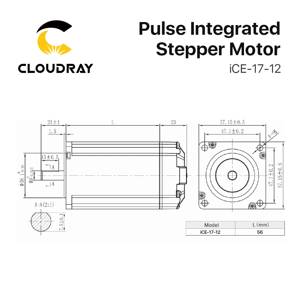 Интегрированный замкнутый драйвер двигателя Cloudray Nema 23 2-фазный двигатель 3000 Нм 4 а