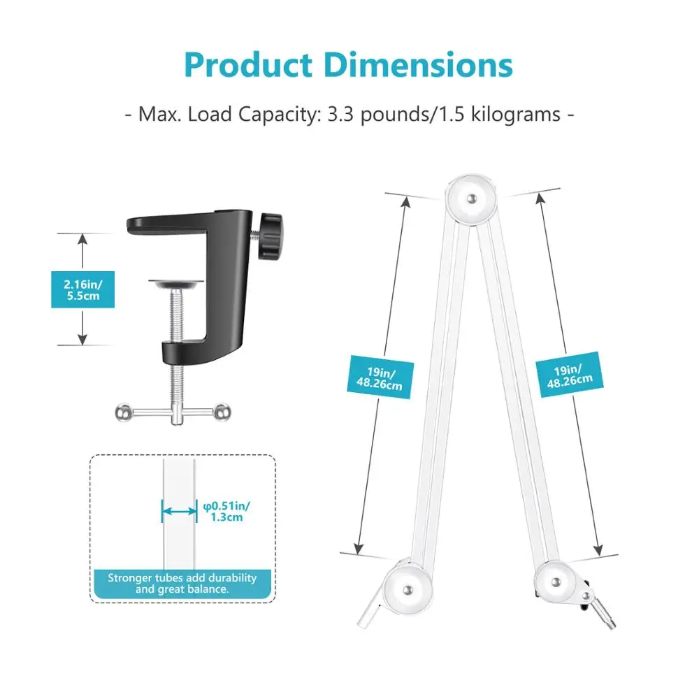 Neewer модернизированная большая прочная подставка для микрофона совместимая с