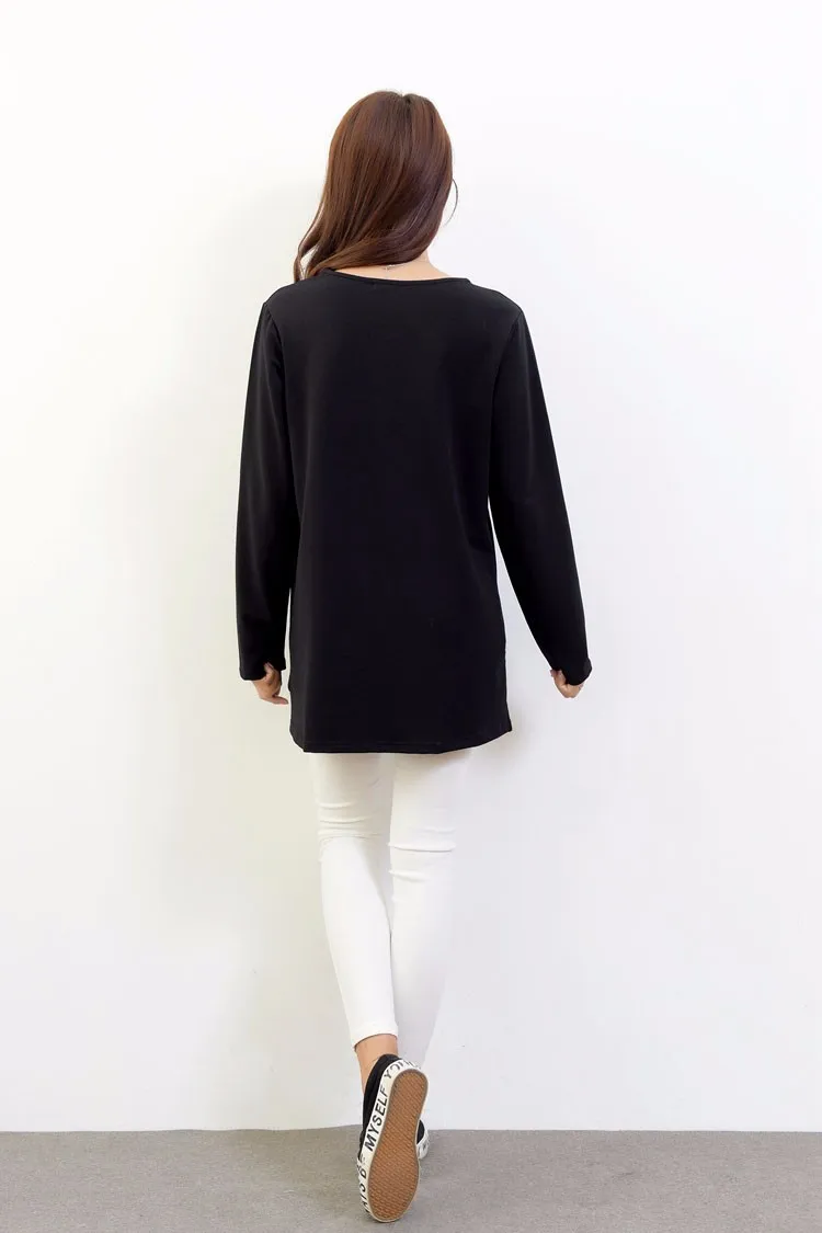 Сезон весна осень Женские все матч свободные пуловеры с длинными рукавами