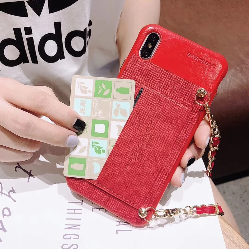 Easterm роскошный черный красный ремешок на запястье карта держатель для денег