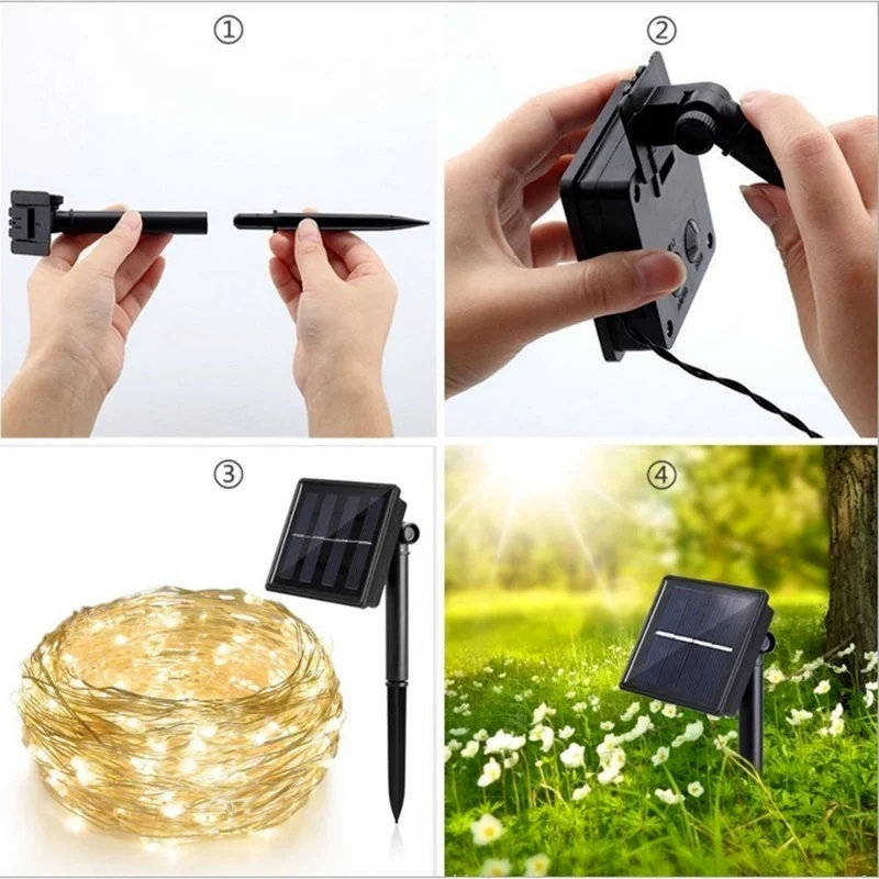 

Solar String Fairy Lights LED Waterproof Outdoor Garland Solar Power Lamp Christmas Wedding for Garden Decoration Outdoor