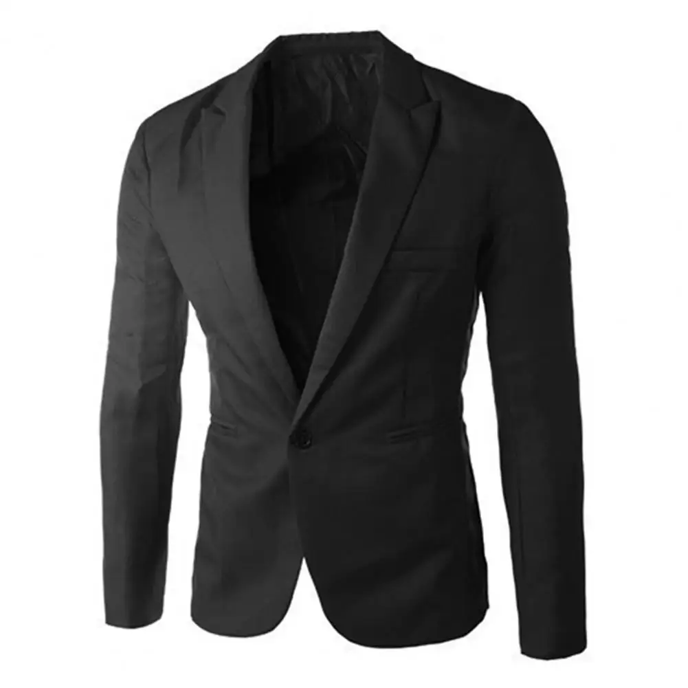 

Suit Casual Fine Workmanship Cotton Blend One Button Suit Blazer for Banquet Suits & Blazer Suit Jackets